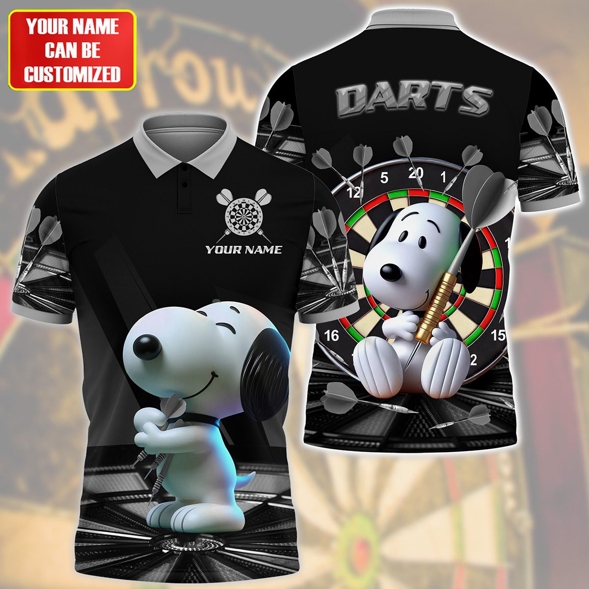 Personalized Name Black Snp Darts Q2 All Over Printed Unisex Shirt Q120606