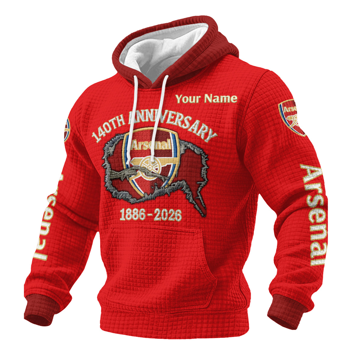 Personalized Arsenal 140th Anniversary Fabric Hooded Sweatshirt