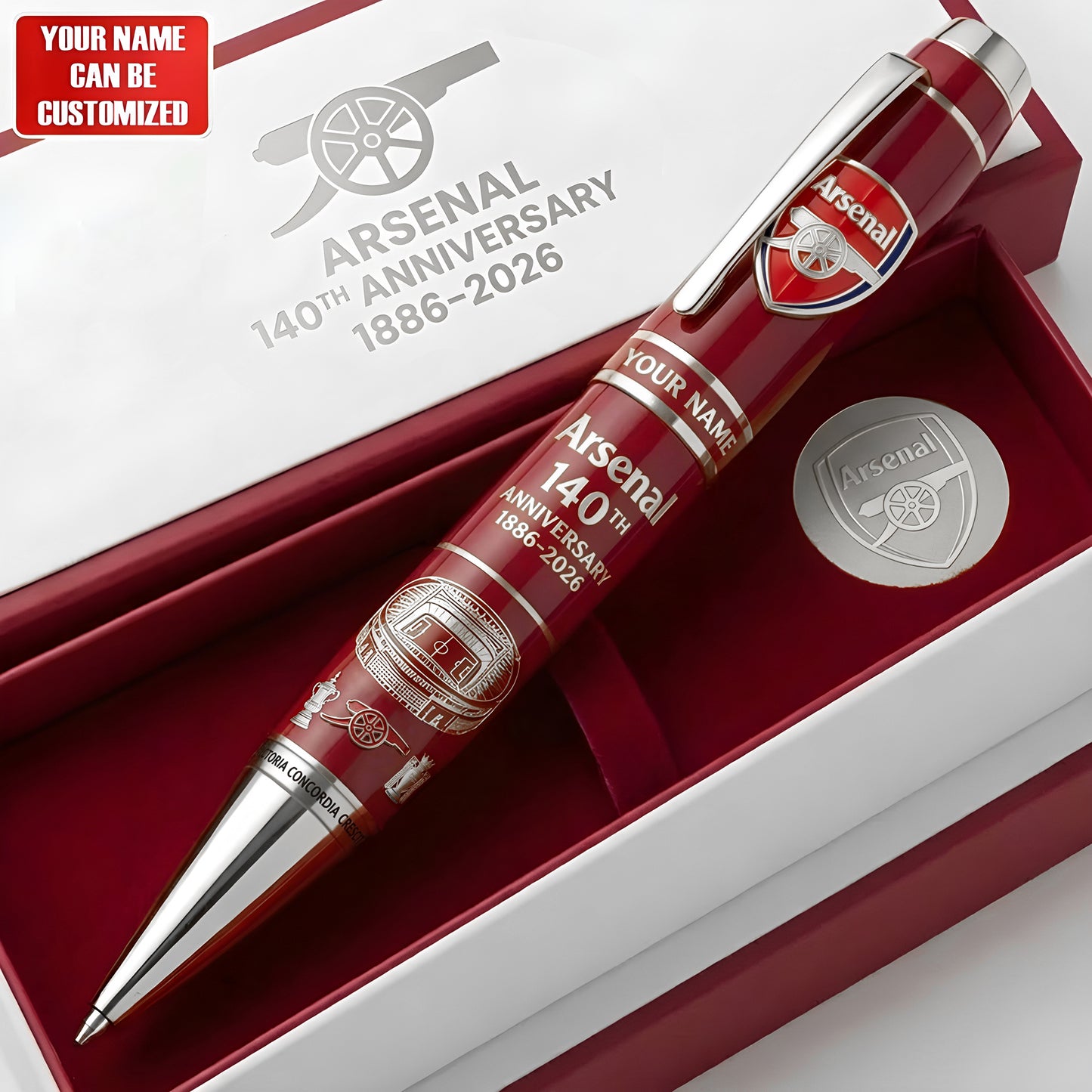 Personalized Arsenal FC 140th Anniversary Edition Ballpoint Pen (1886- 2026)