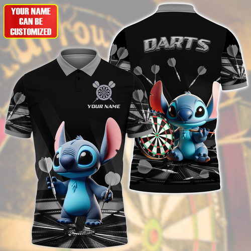 Personalized Name St Darts Q3 Black Version All Over Printed Unisex Shirt Q130503