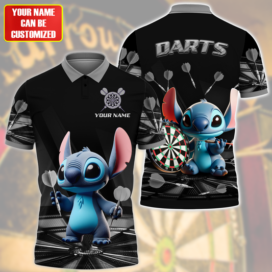 Personalized Name St Darts Q3 Black Version All Over Printed Unisex Shirt Q130503