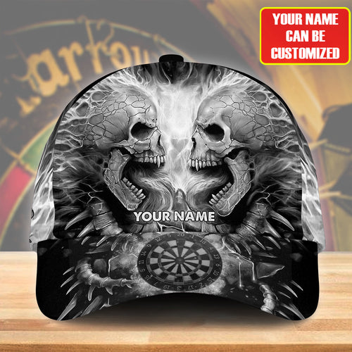 Personalized Name Black Skull Darts Classic Cap Q130504