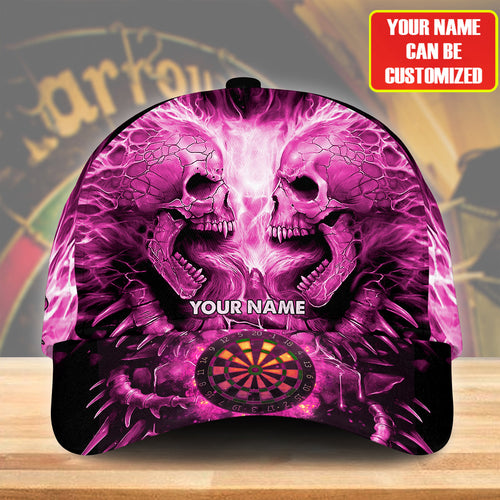 Personalized Name Pink Skull Darts Classic Cap Q130504
