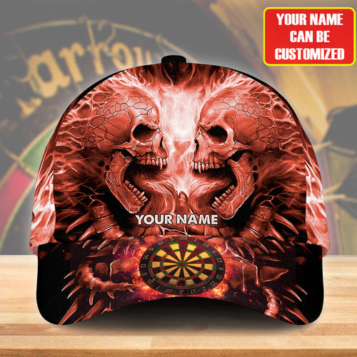 Personalized Name Red Skull Darts Classic Cap Q130504