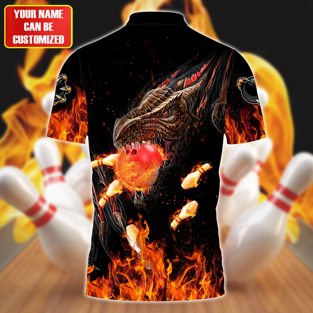 Personalized Name Dragon Fire Bowling All Over Printed Unisex Shirt Q130601