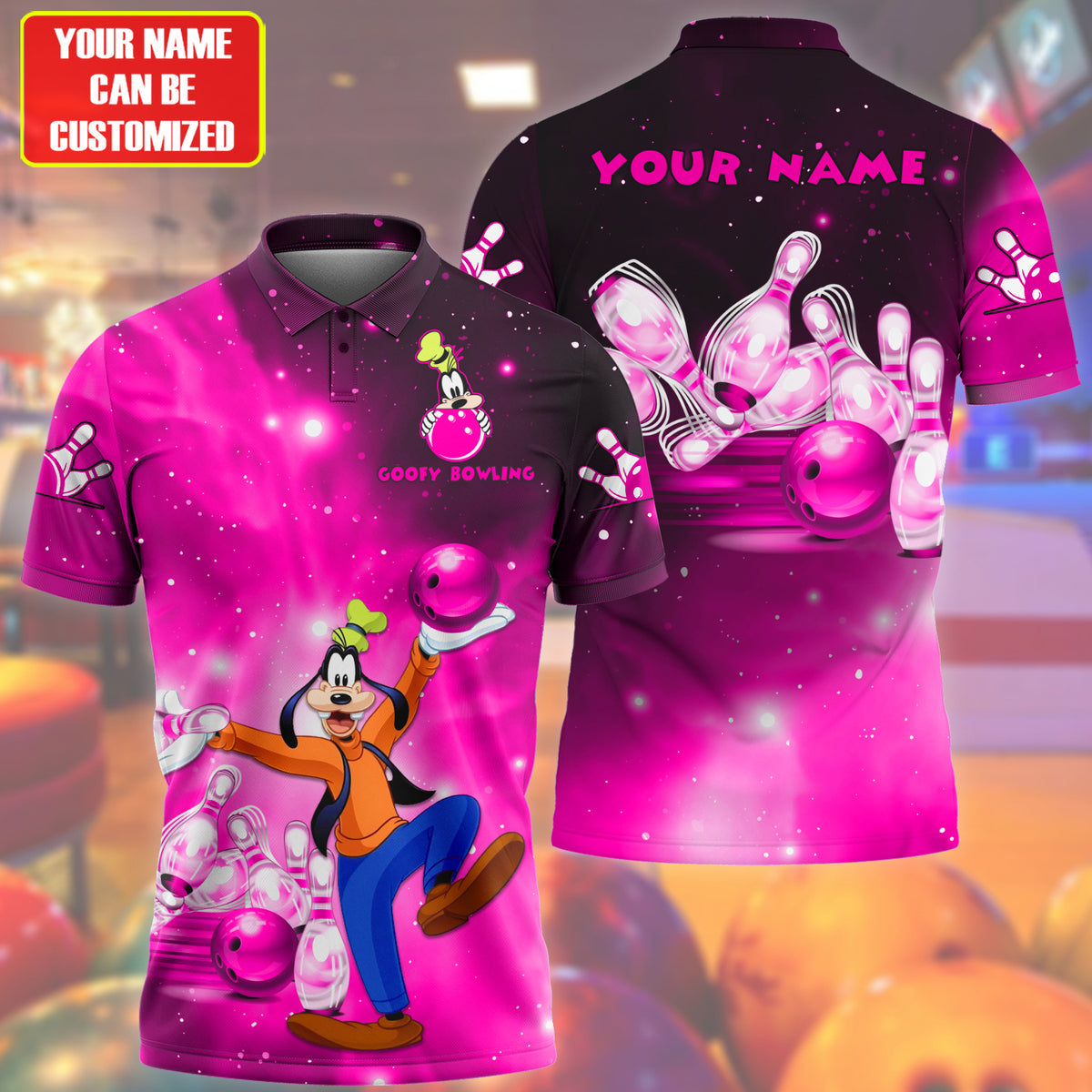 Personalized Name Pink Gf Bowling All Over Printed Unisex Shirt Q020501