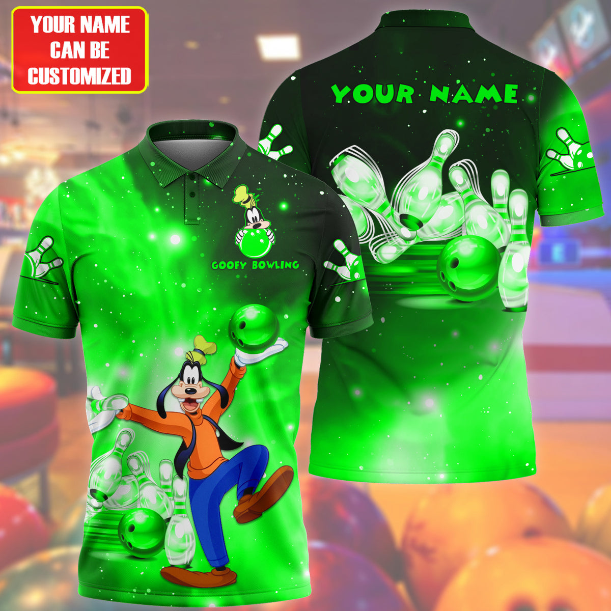 Personalized Name Green Gf Bowling All Over Printed Unisex Shirt Q020501
