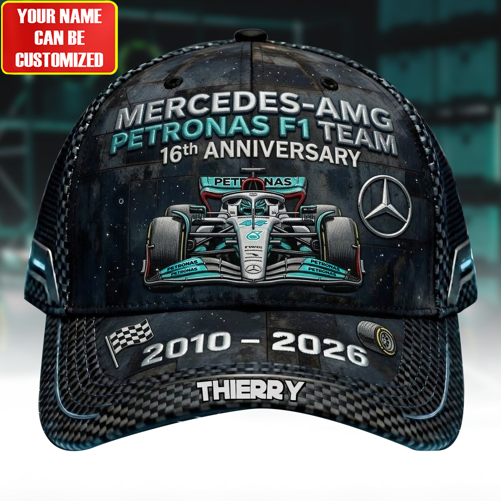 Personalized Merc AMG Petronas 16th Anniversary Classic Cap (2010-2026)
