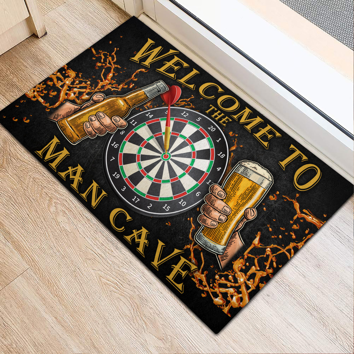 Welcome to the Man Cave Darts Doormat Q140906