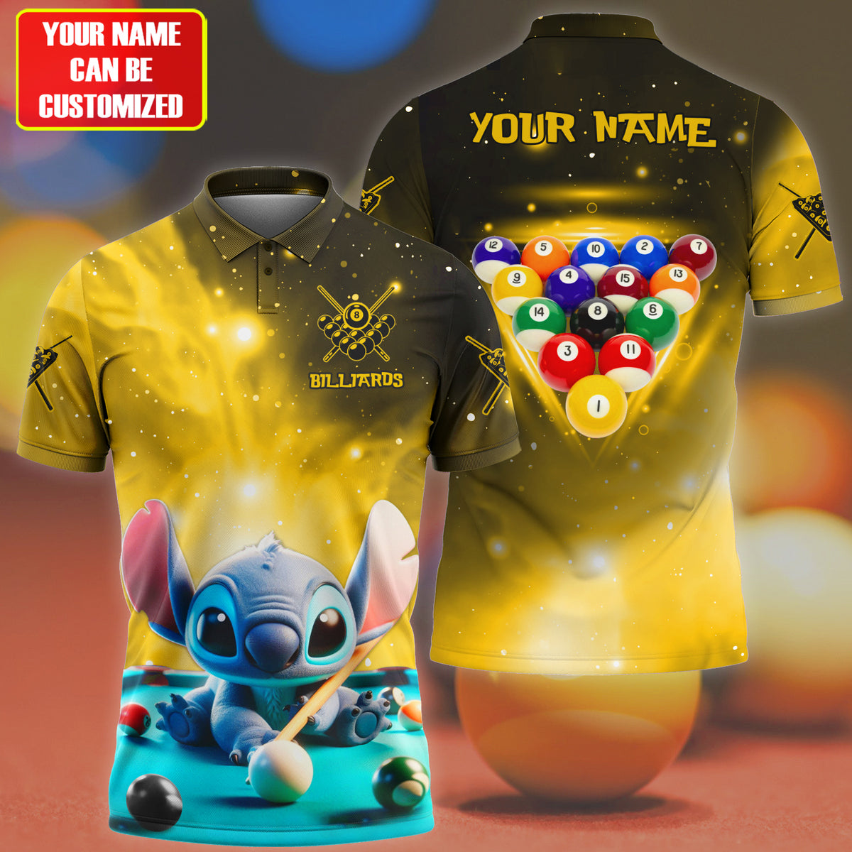 Personalized Name Yellow St Billiards All Over Printed Unisex Shirt Q150602