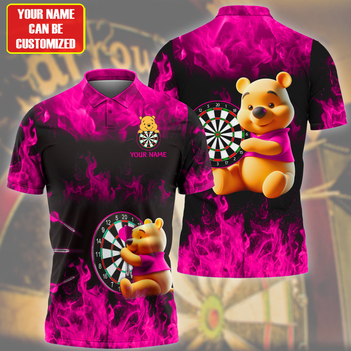 Personalized Name Pink Wtp Darts Fire All Over Printed Unisex Shirt Q150603