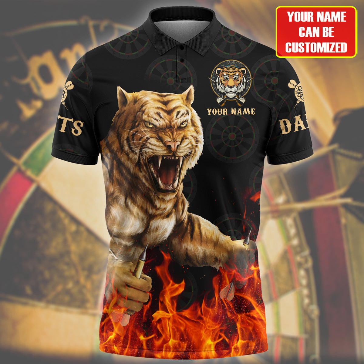 Personalized Name Darts Tiger All Over Printed Unisex Shirt Q150805