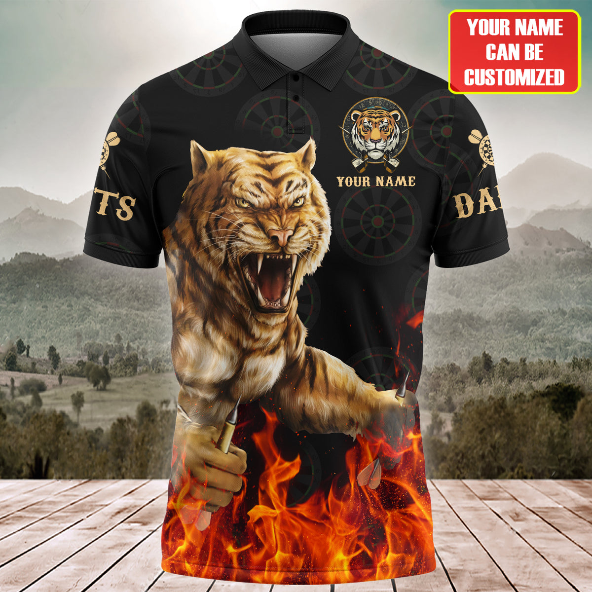 Personalized Name Darts Tiger All Over Printed Unisex Shirt Q150805