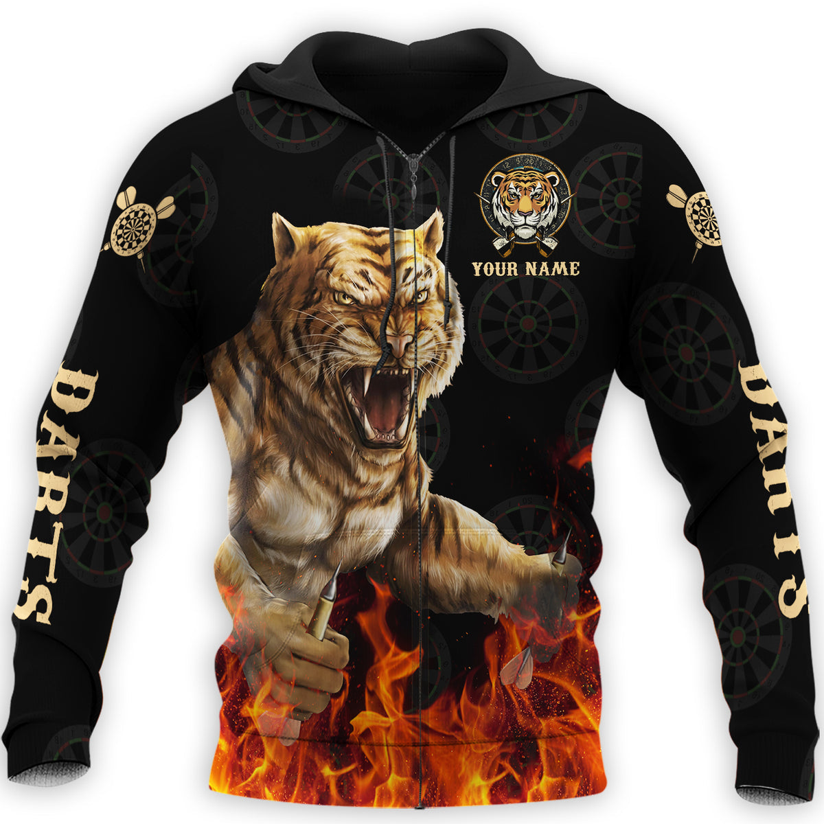 Personalized Name Darts Tiger All Over Printed Unisex Shirt Q150805