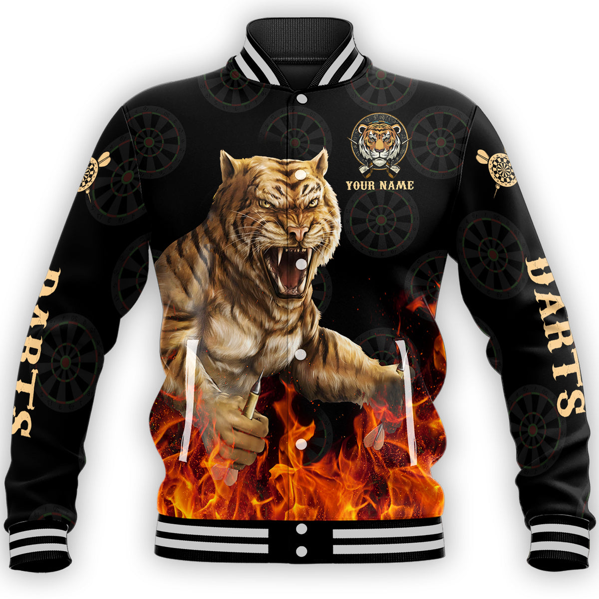 Personalized Name Darts Tiger All Over Printed Unisex Shirt Q150805