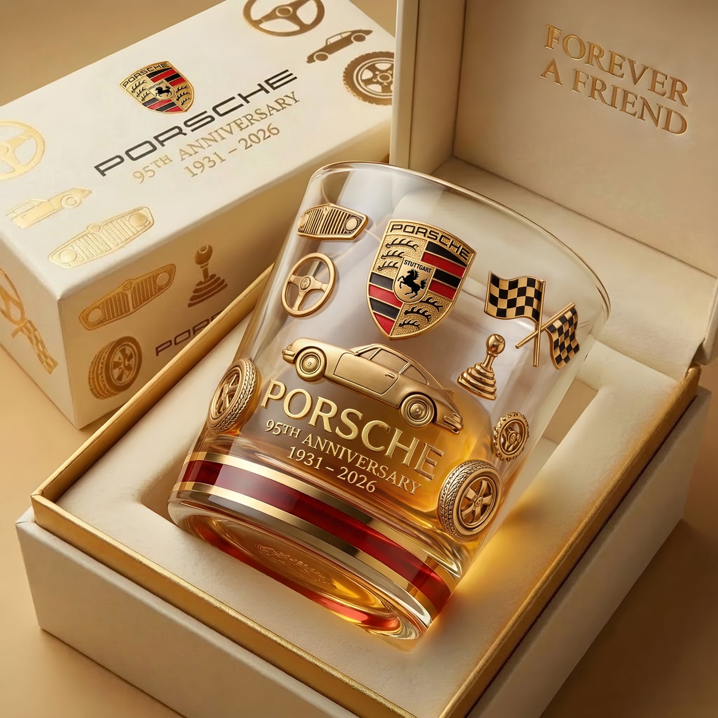 Personalized Pors Golden 95 Years Anniversary Whisky , Pors Whiskey Glass, Holiday Gifts