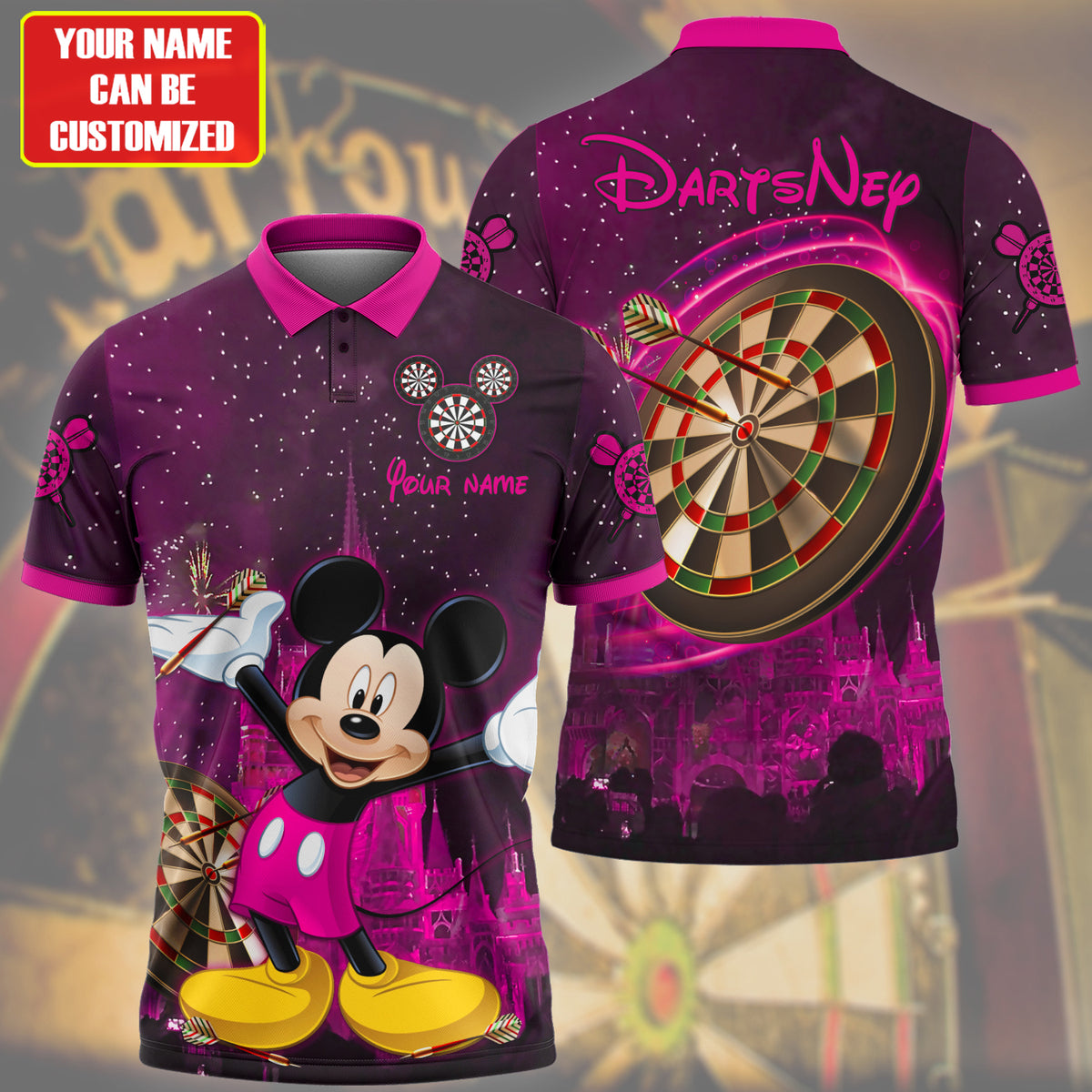 Personalized Name Mk Darts Q4 Pink Version All Over Printed Unisex Shirt Q160302