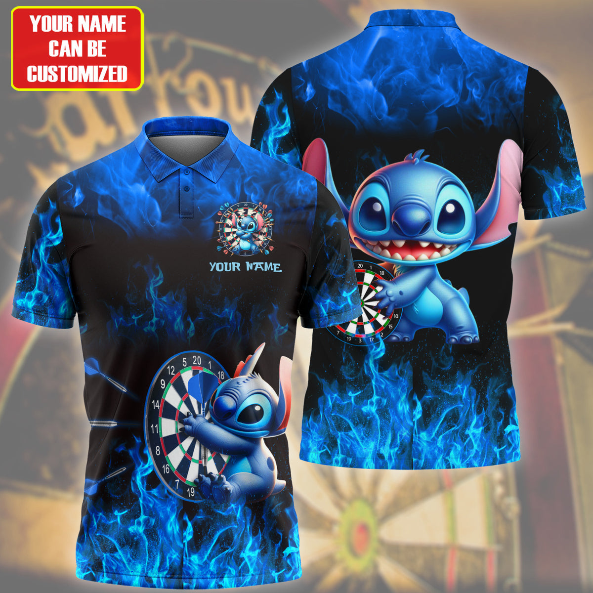 Personalized Name St Darts Fire All Over Printed Unisex Shirt Q160401