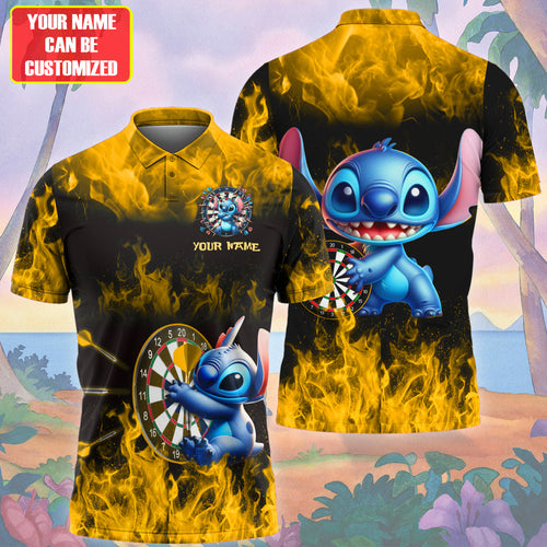 Personalized Name Yellow St Darts Fire All Over Printed Unisex Shirt Q160401