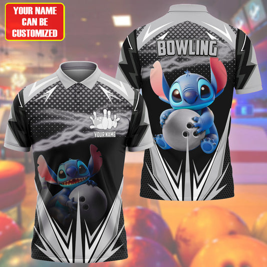 Personalized Name ST Bowling Black Version All Over Printed Unisex Shirt Q160501