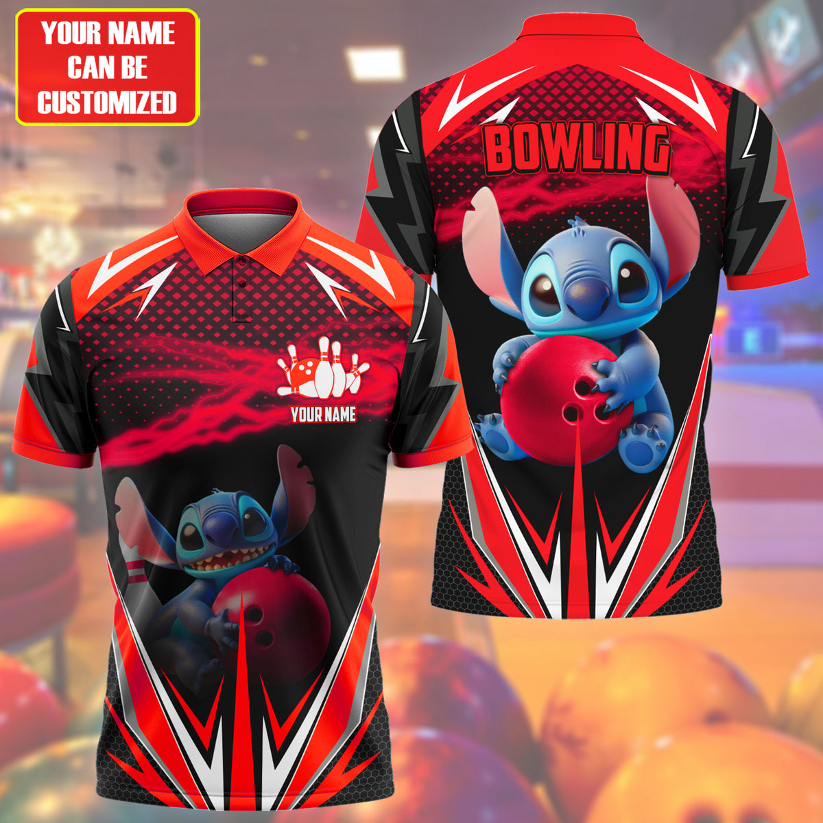 Personalized Name ST Bowling Red Version All Over Printed Unisex Shirt Q160501