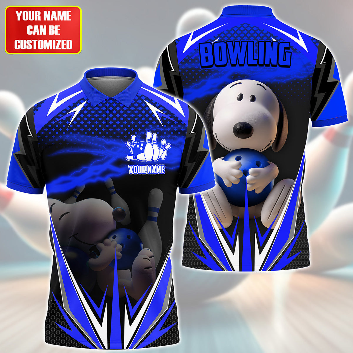 Personalized Name Snp Bowling Blue Version All Over Printed Unisex Shirt Q160503