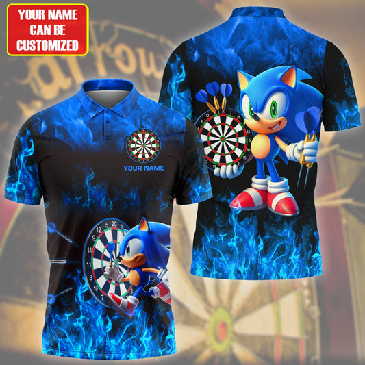 Personalized Name Sn Darts Fire Blue Version All Over Printed Unisex Shirt Q170208