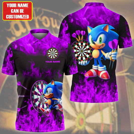 Personalized Name Sn Darts Fire Purple Version All Over Printed Unisex Shirt Q170208