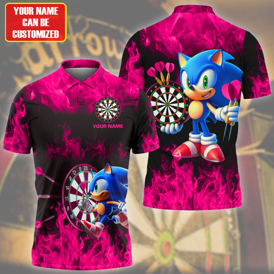 Personalized Name Sn Darts Fire Pink Version All Over Printed Unisex Shirt Q170208