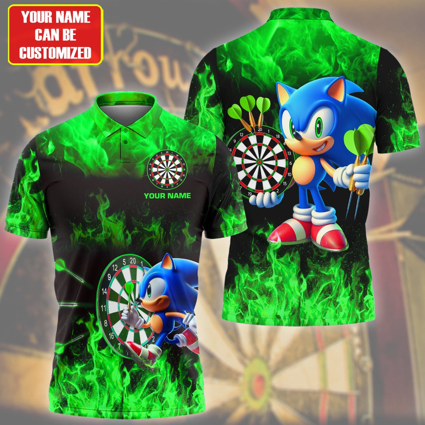 Personalized Name Sn Darts Green Teal Version All Over Printed Unisex Shirt Q170208