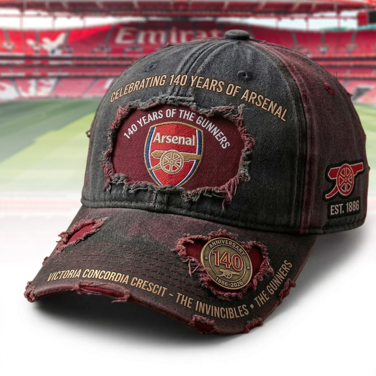 Arsenal FC 140 Years Anniversary Denim Classic Cap (1886-2026)