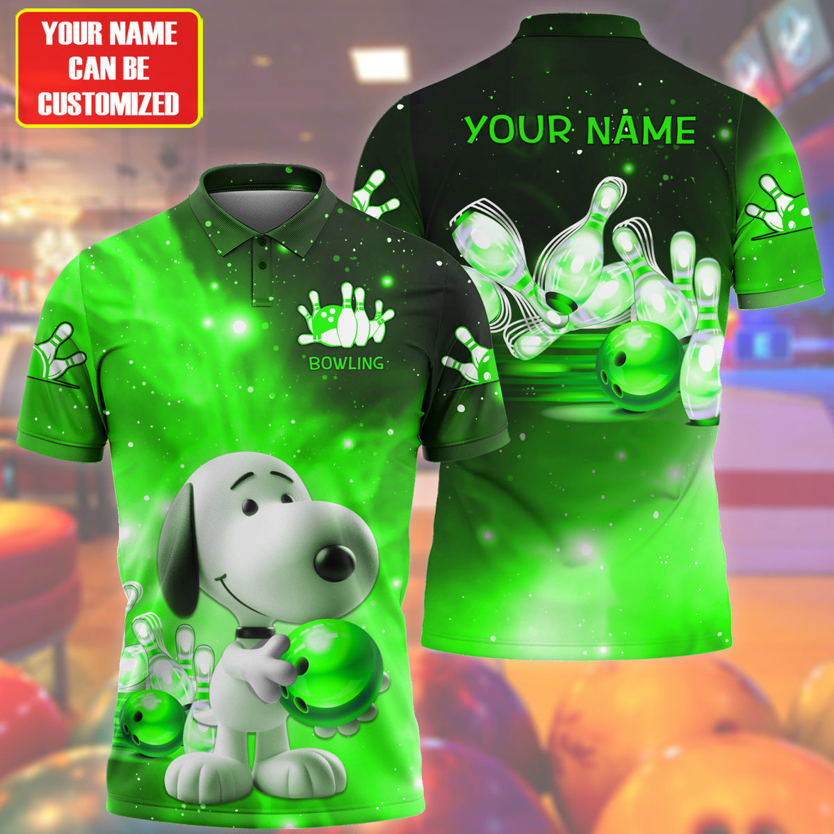 Personalized Name Green Snp Bowling All Over Printed Unisex Shirt Q170501