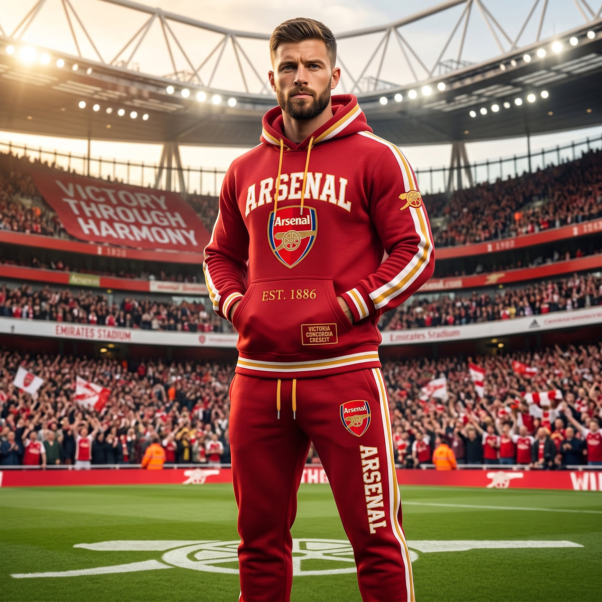 Arsenal EST 1886 New Style Hoodie and Sweatpants set