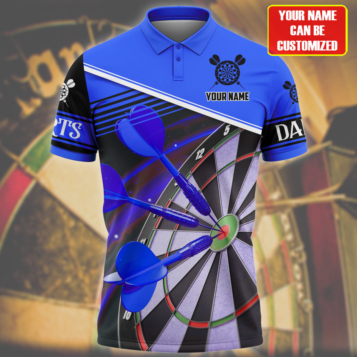 Personalized Name Blue Darts Q2 All Over Printed Unisex Shirt Q130911