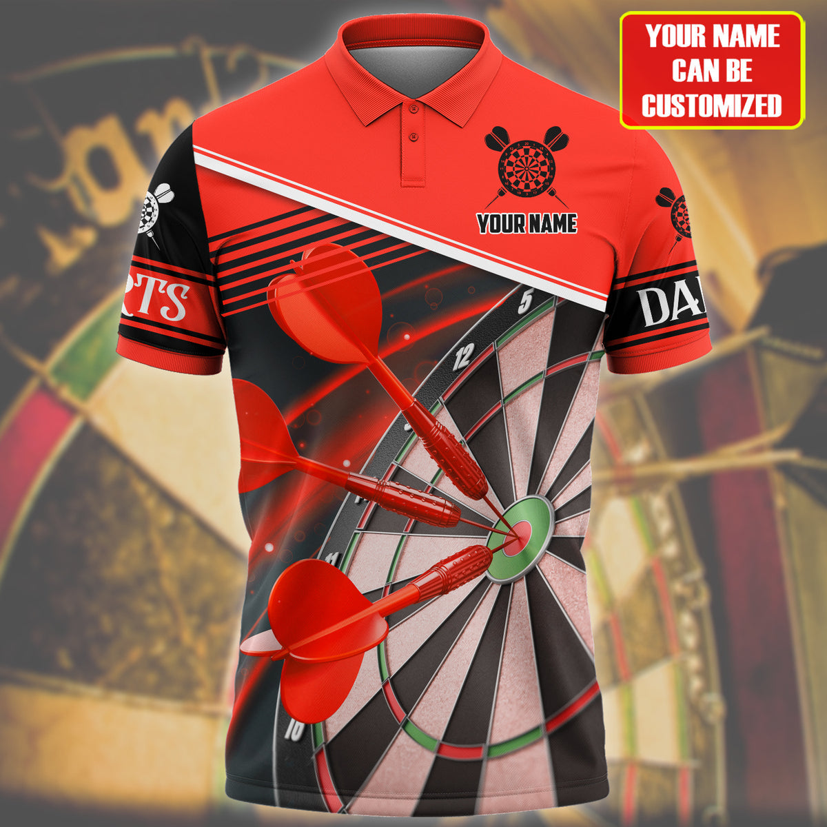 Personalized Name Red Darts Q2 All Over Printed Unisex Shirt Q130911