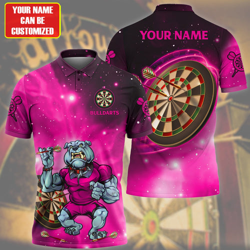 Personalized Bulldog Darts Pink Version All Over Printed Unisex Shirt Q180206