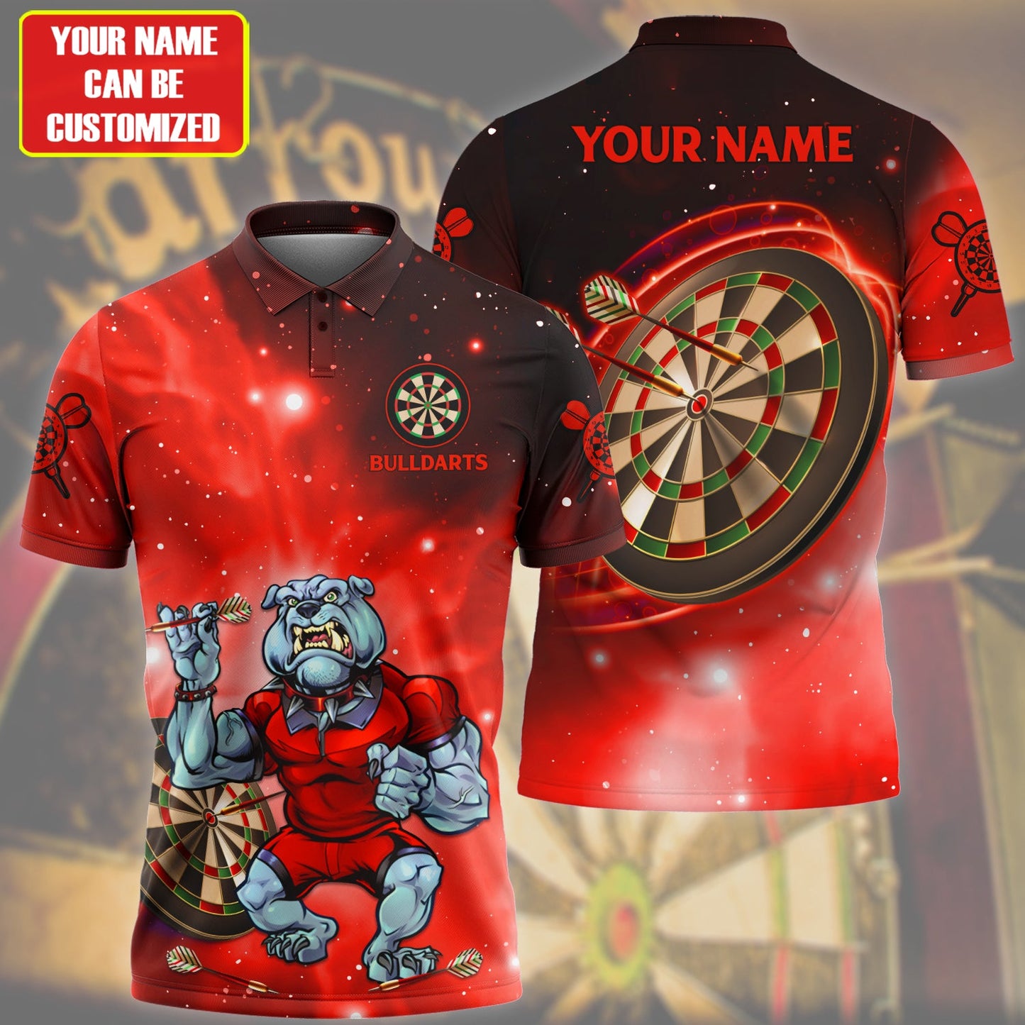 Personalized Bulldog Darts Red Version All Over Printed Unisex Shirt Q180206