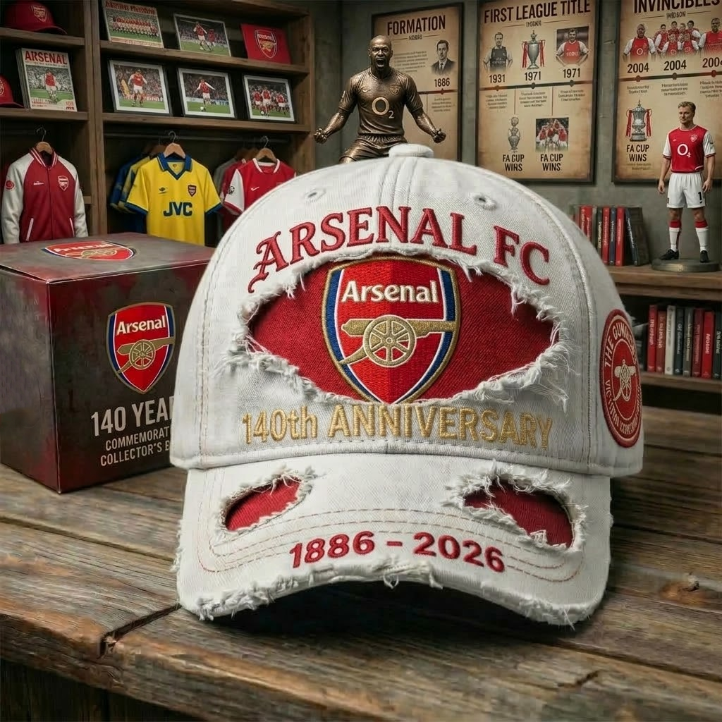 Arsenal FC 140th Anniversary Denim Classic Cap (1886-2026)