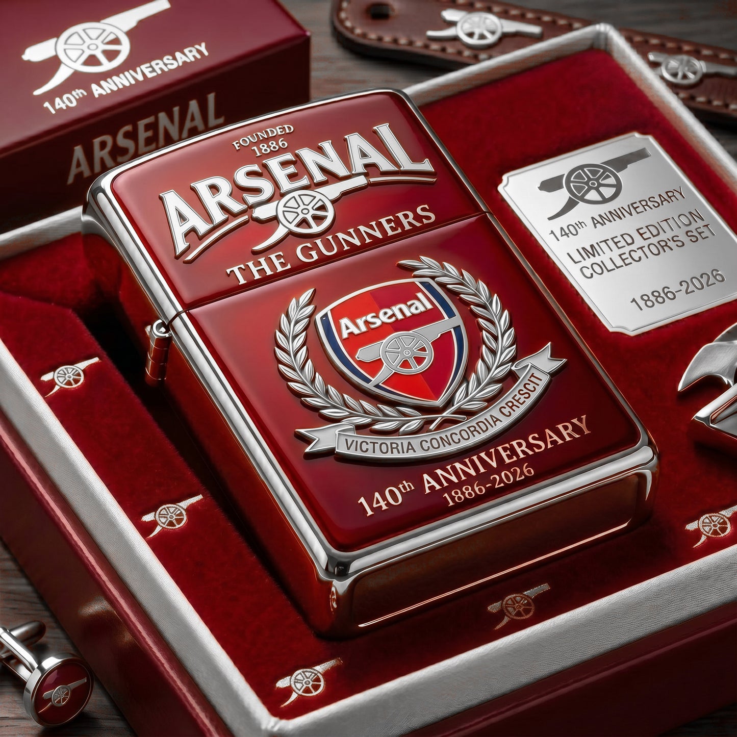 Arsenal The Gunners Edition Luxury Zippo Lighter (1886-2026)