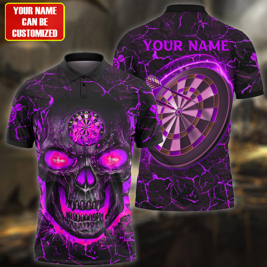Personalized Name Purple Skull Darts Lava All Over Printed Unisex Shirt Q180510
