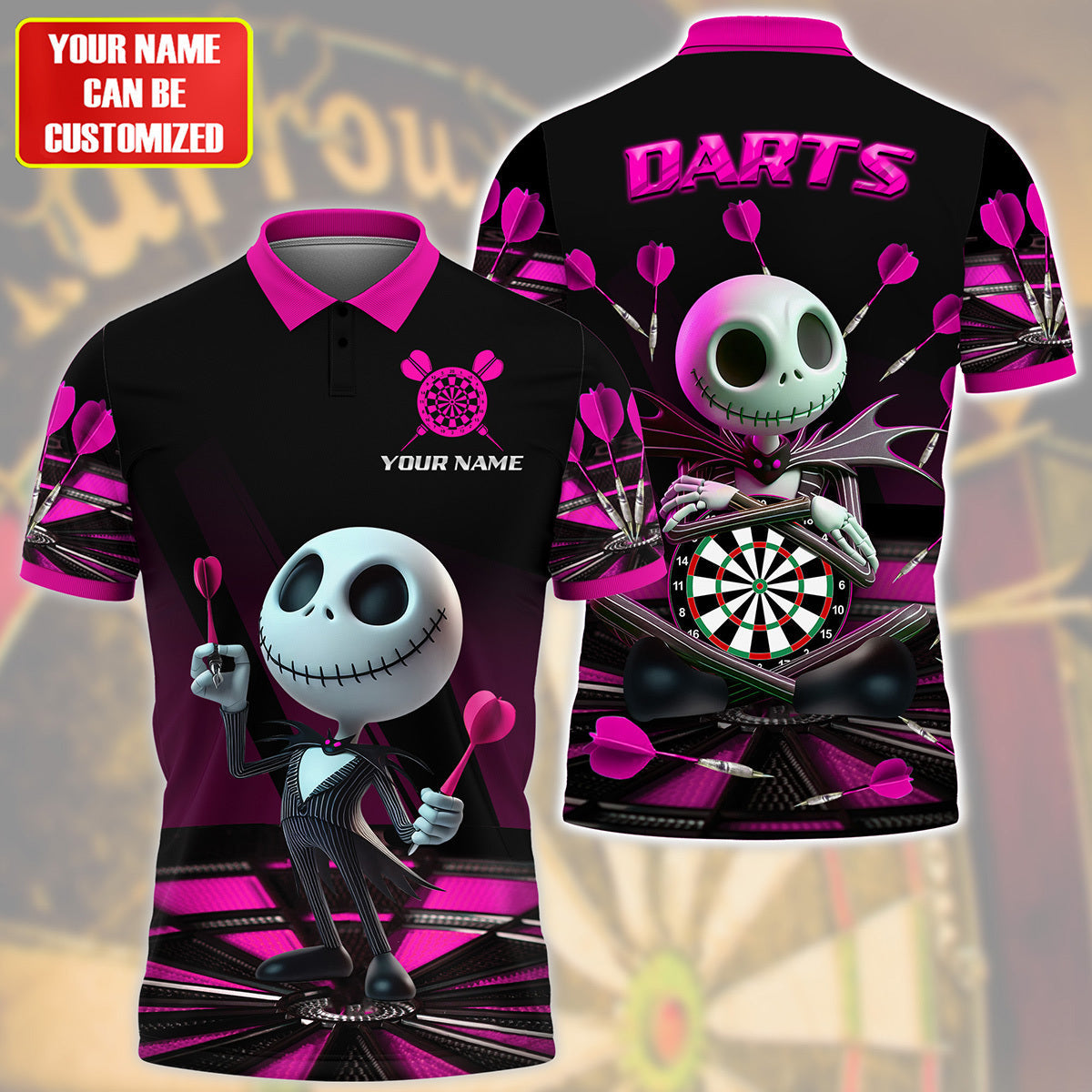 Personalized Name Pink Js Darts All Over Printed Unisex Shirt Q180603