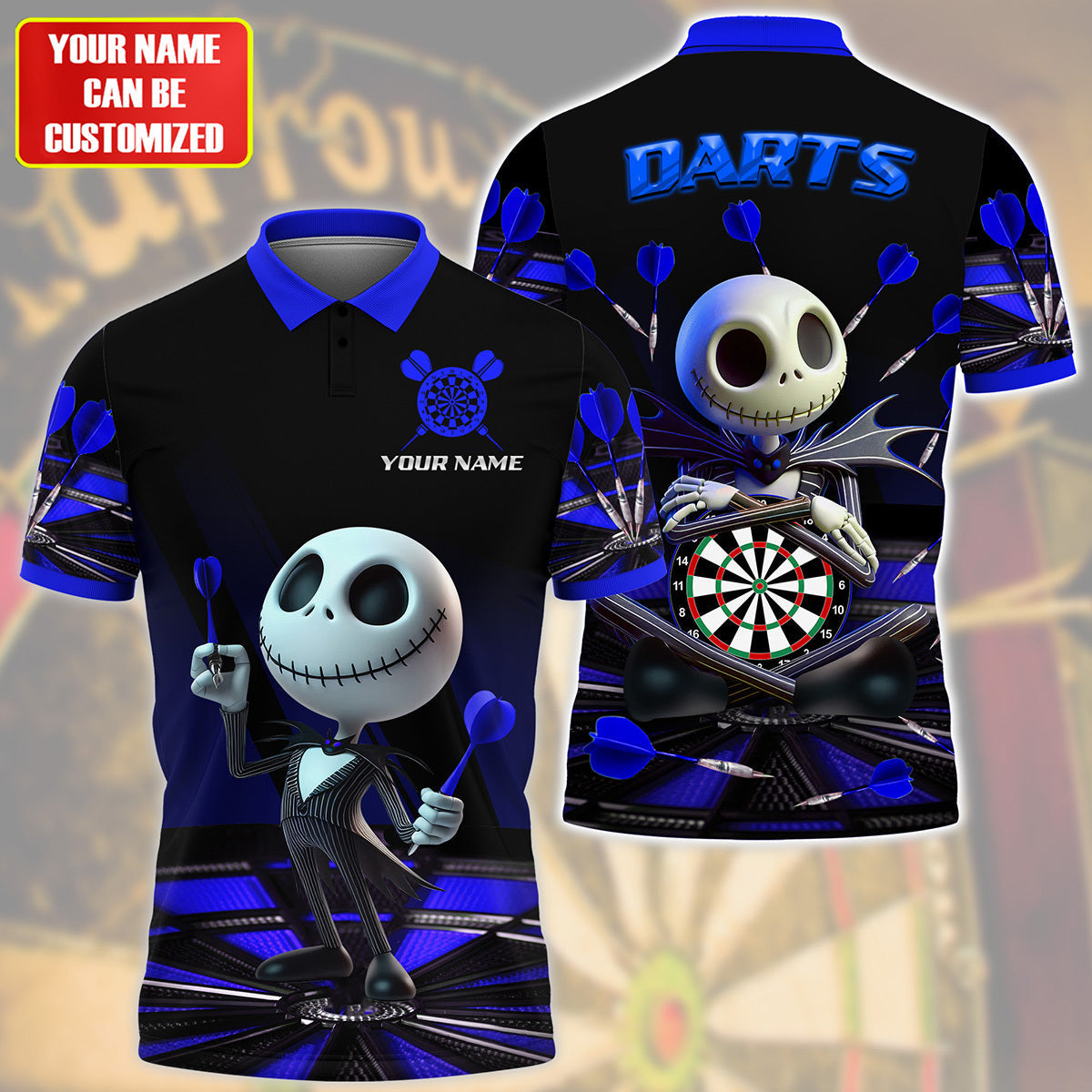 Personalized Name Blue Js Darts All Over Printed Unisex Shirt Q180603