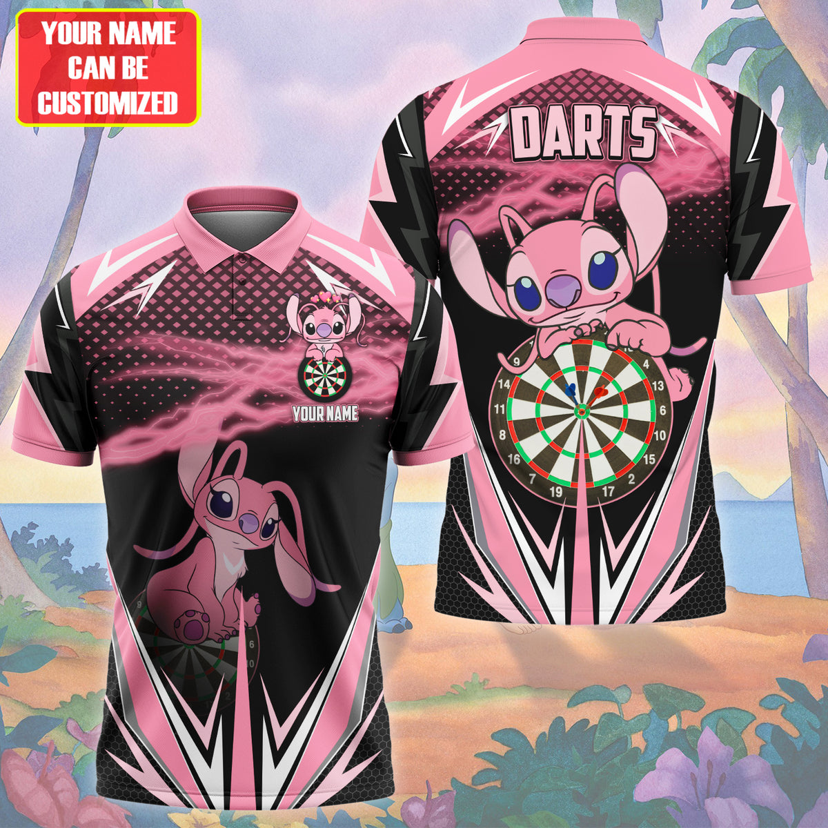 Personalized Name Angel Darts All Over Printed Unisex Shirt Q180604