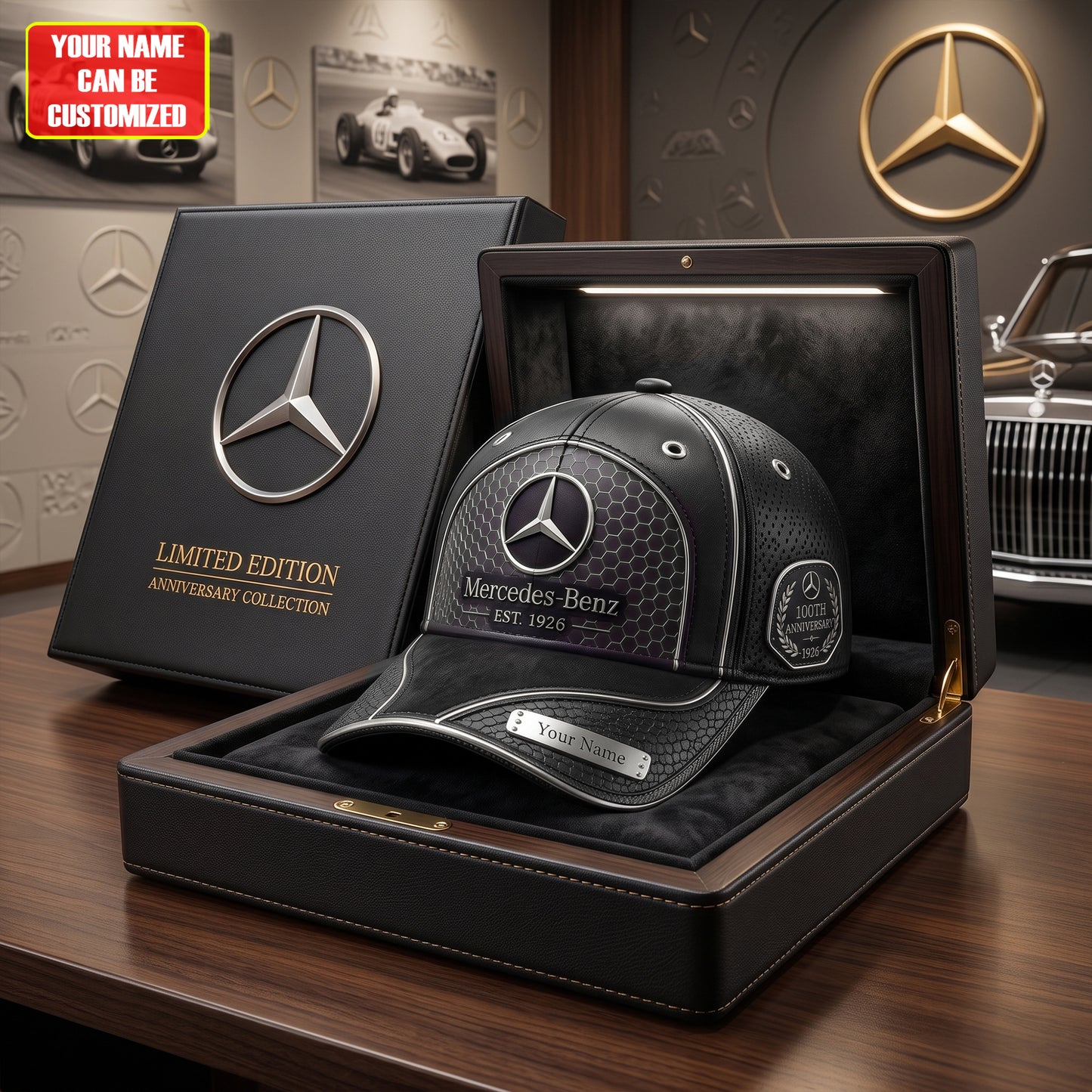 Personalized Merc Leather Vintage 100th Anniversary Classic Cap V5 (1926-2026)