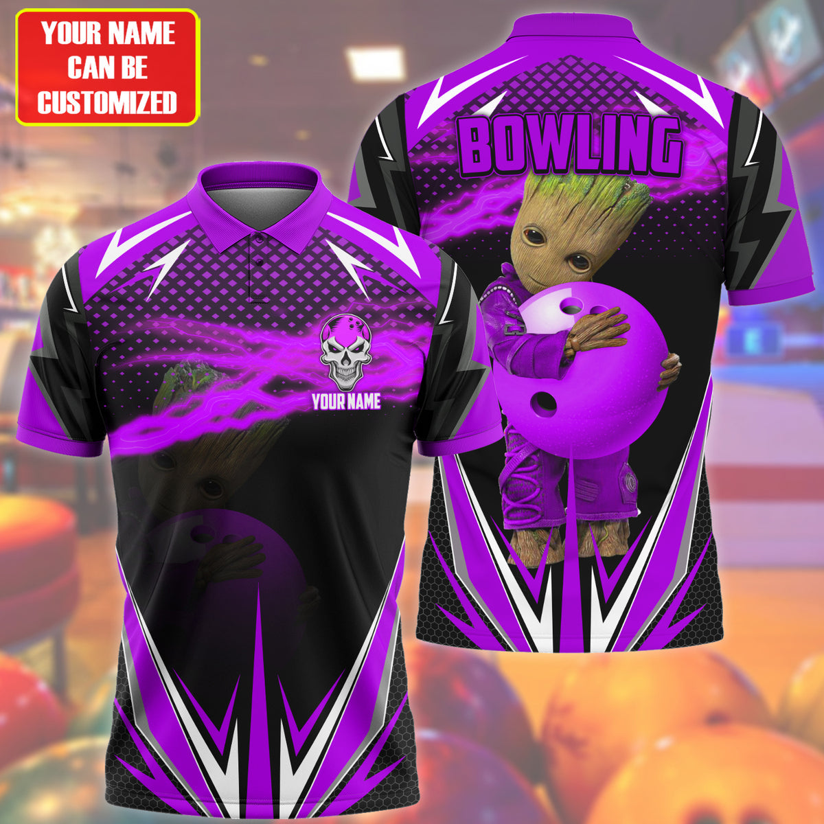 Personalized Name Gr Bowling Purple Version All Over Printed Unisex Shirt Q190502