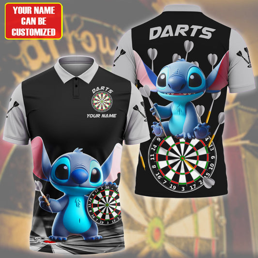 Personalized Name St Darts Q6 Black Version All Over Printed Unisex Shirt Q200309