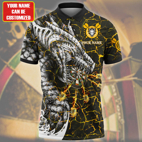 Personalized Name Yellow Dragon Darts All Over Printed Unisex Shirt Q200808