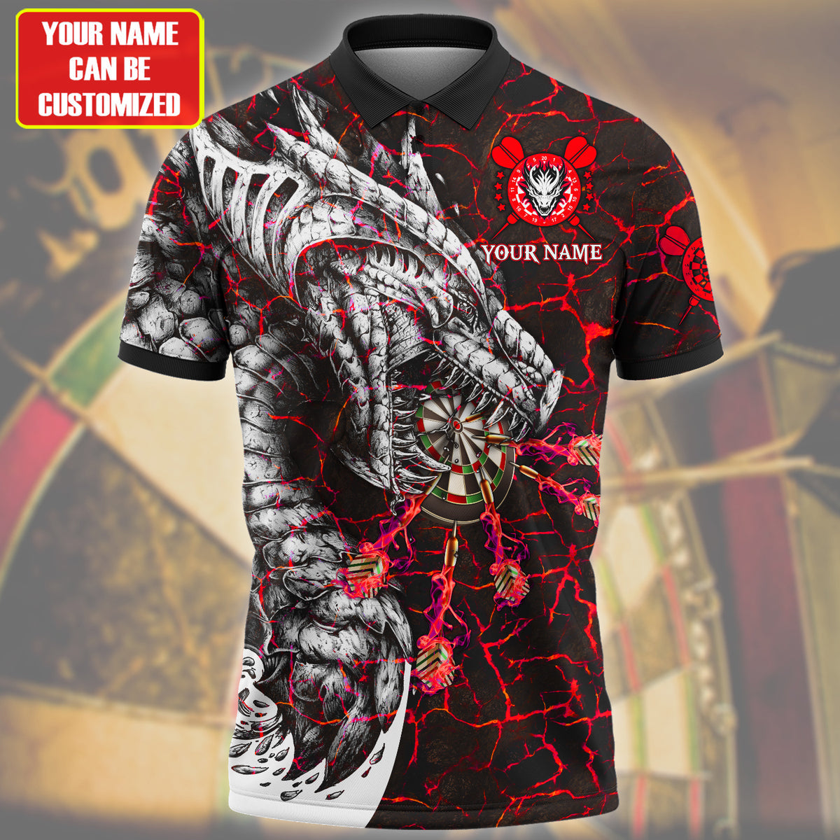 Personalized Name Red Dragon Darts All Over Printed Unisex Shirt Q200808