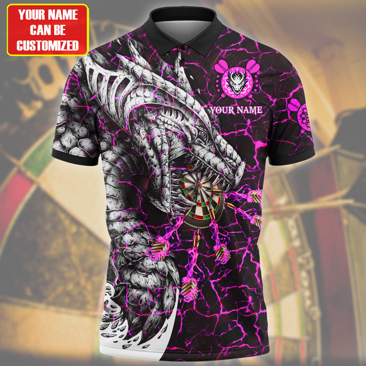 Personalized Name Pink Dragon Darts All Over Printed Unisex Shirt Q200808