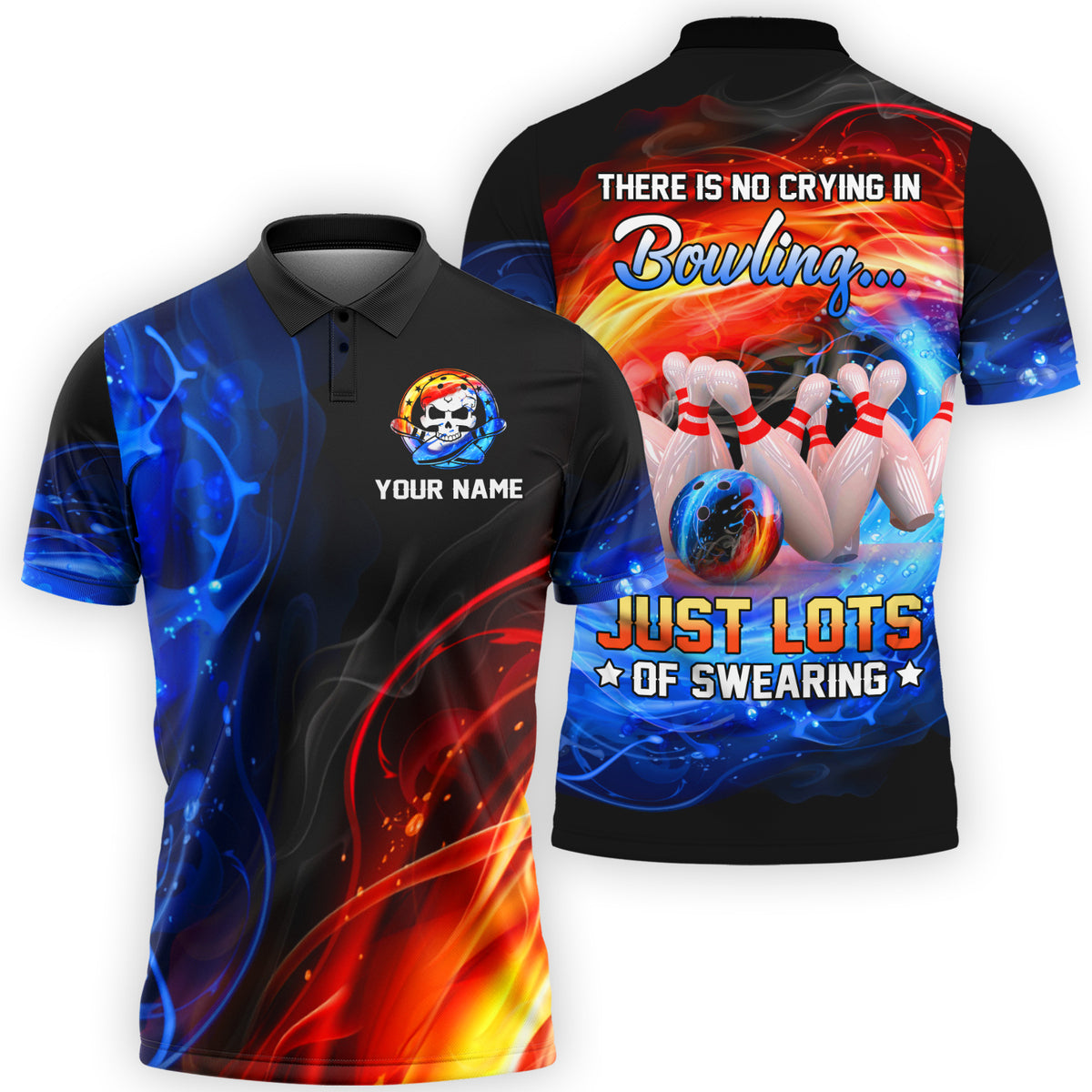 Personalized Name Bowling Swearing All Over Printed Unisex Shirt Q200907